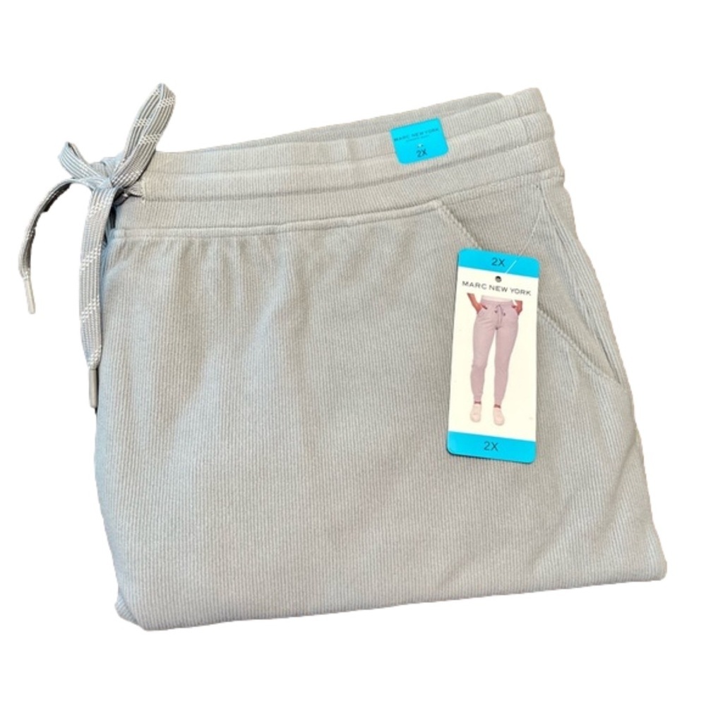 Marc New York Women’s Jogger Pant Ribbed Gray Size 2X NWT - Picture 3 of 8